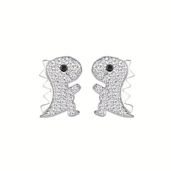 Cartoon Dinosaur 925 Silver Stud Earrings