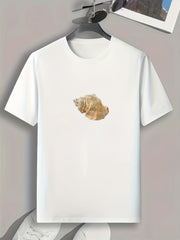 Conch Pattern Print Men's Comfy Sports T shirt