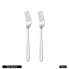 8pcs Dinner Forks Set Stainless Steel Mirror Polished Fruit Picks Steak Fork