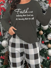 Crew Neck Lounge Top Long Sleeve Women's Lounge Sleepwear