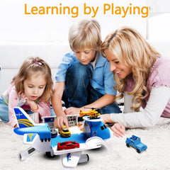 Airplane Toy with Mini Toy Cars Storage Series, Educational Toy for Kids