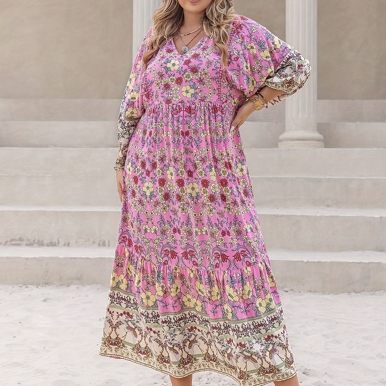 Boho Dress Women's Plus Maxi Dress