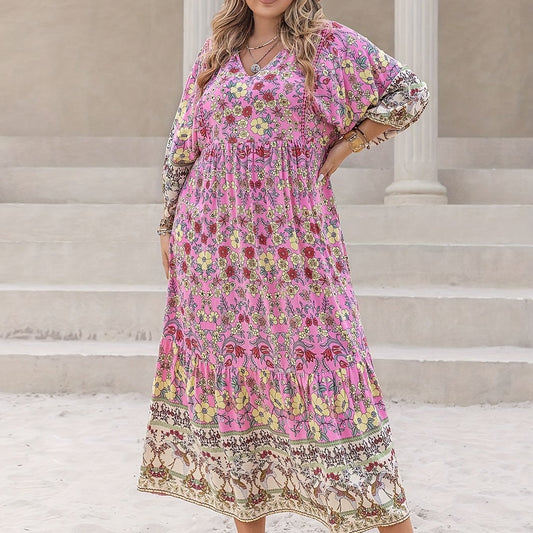 Boho Dress Women's Plus Maxi Dress