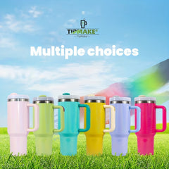 Rainbow Painting Series Insulated Tumbler w/ Handle & Straw