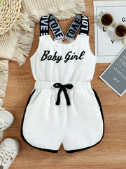 Cotton Ribbed Romper Spaghetti Strap for Toddler Girls