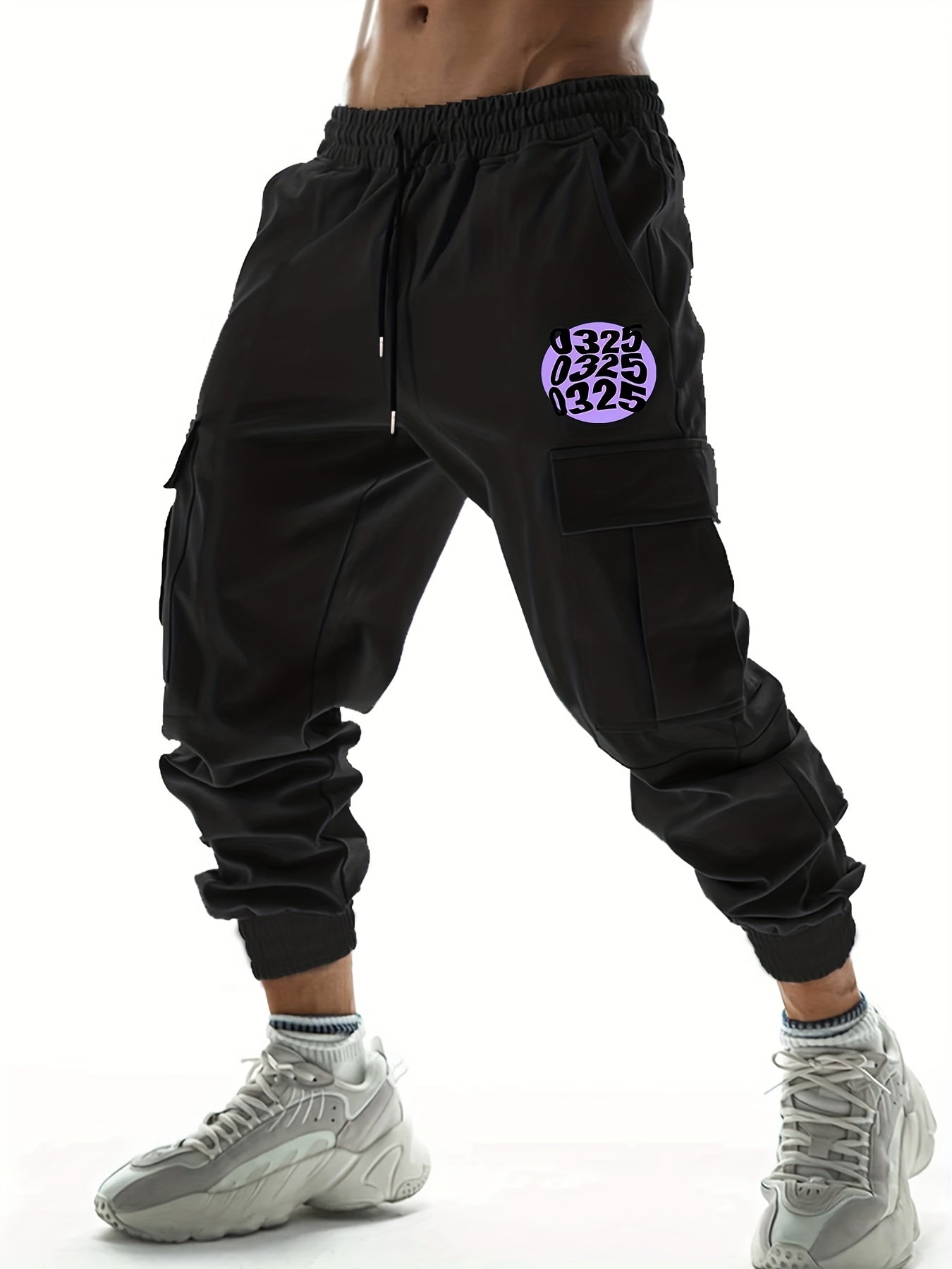 Stylish Print Casual Cargo Pants Men's Joggers Spring Summer