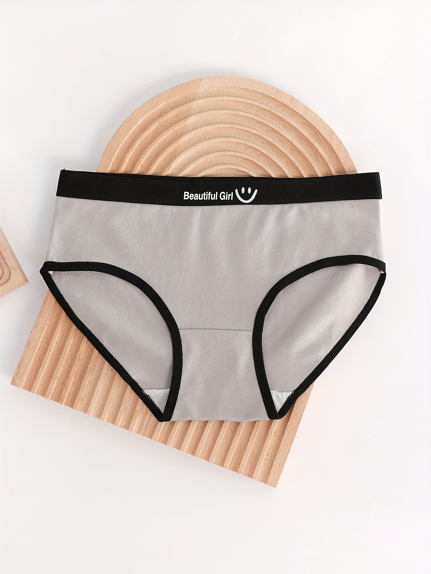 3pcs Letter Print Women's Briefs Comfy & Stretchy Panties