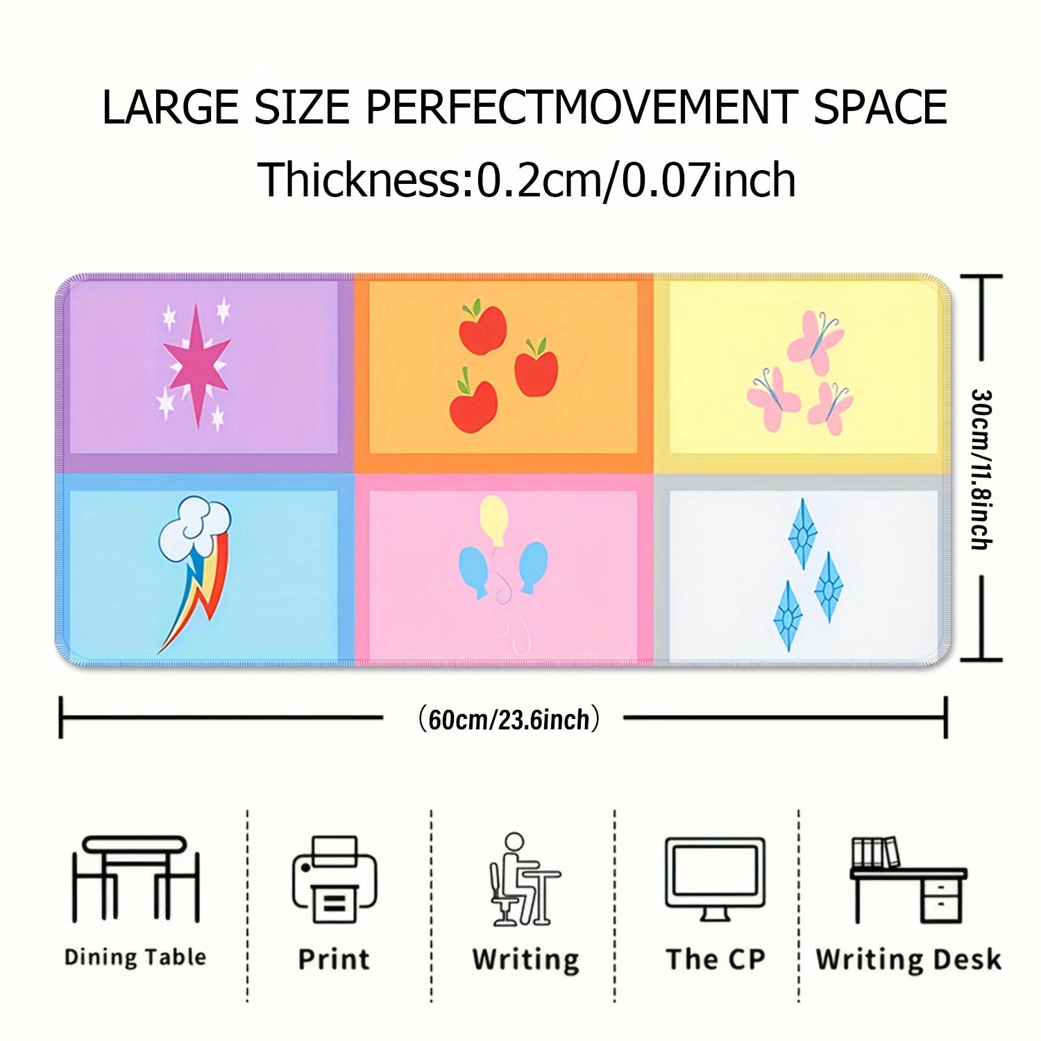 Cartoon Mouse Pad HD Keyboard Pad Natural Rubber Office Mouse Pad