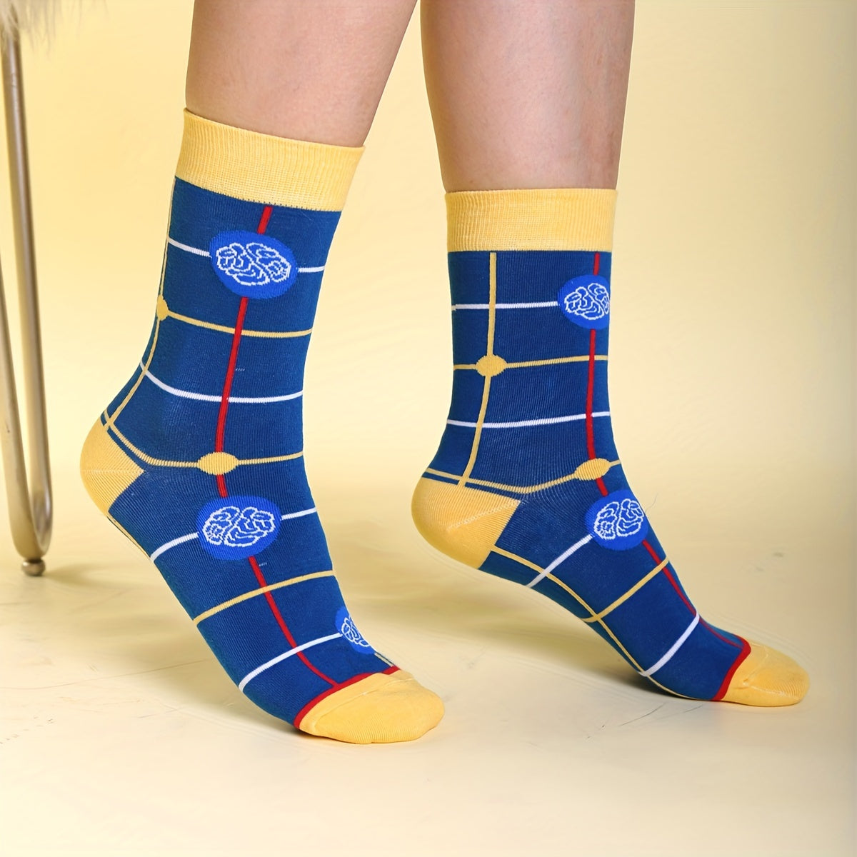Colorblock Plaid Socks Women's Mid Tube Stockings