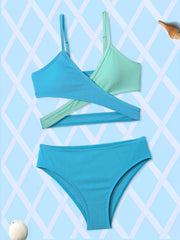Girls Bikini Set Criss Cross Bathing Suit Two Piece Swimsuit