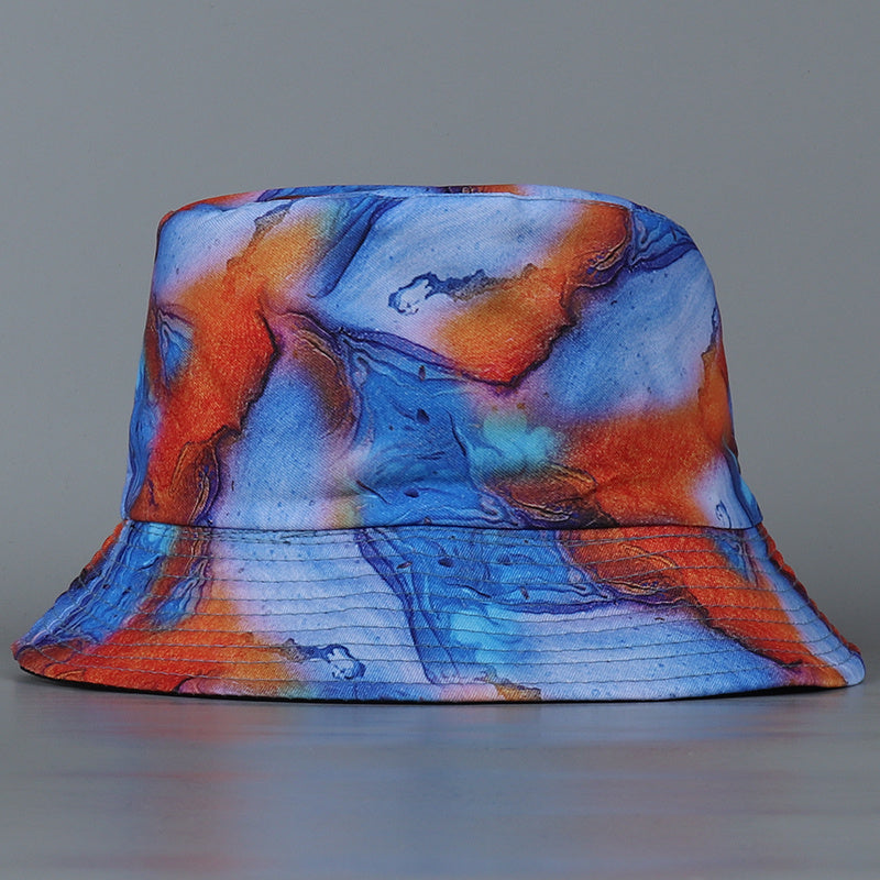Cyberpunk Reversible Bucket Hat Flame Ice Block Red & Fisherman Cap