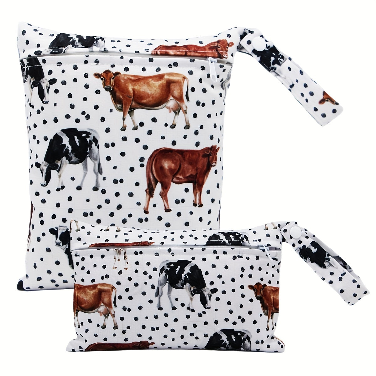2 Pcs Cows Prints Small Wet Bag Set