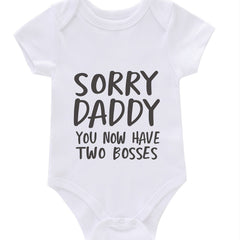 Newborn Infant Romper Letter Print Short Sleeve Bodysuit For Baby Girls