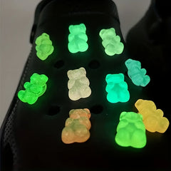 20pcs Luminous Little Bear Shoe Charms DIY Clogs Accessories