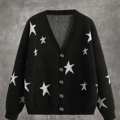 Y2K Star Print Cardigan