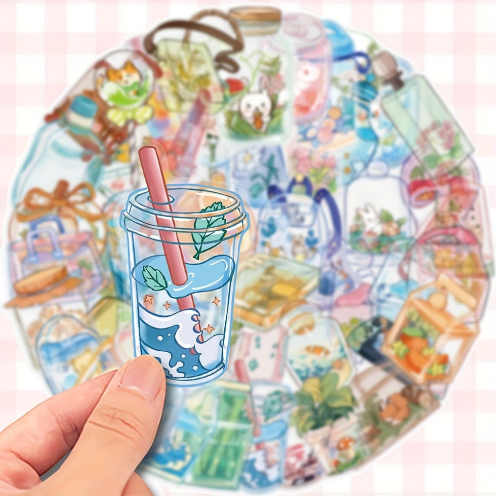 50 Mixed Cartoon Vinyl Stickers for Laptop Water Bottle Car Scrapbook