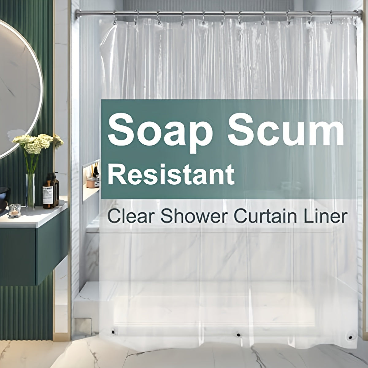 Waterproof Shower Curtain Liner with Magnets