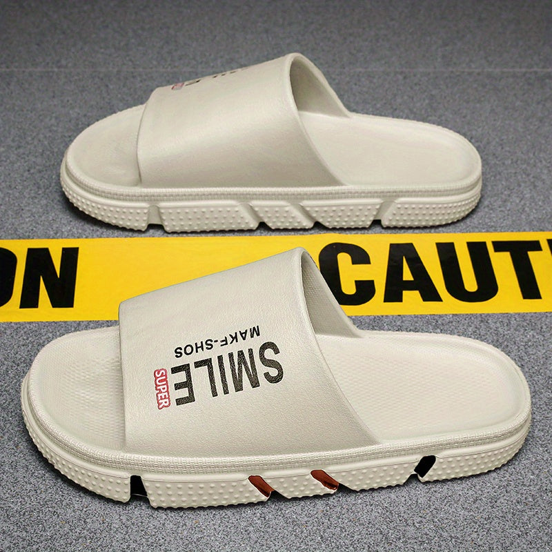 Men's 'Smile' Slides Casual Non Slip Slippers Open Toe Shoes