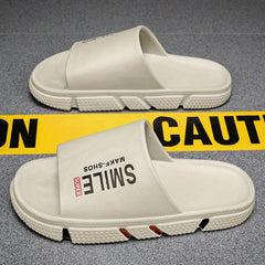 Men's 'Smile' Slides Casual Non Slip Slippers Open Toe Shoes