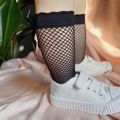 Comfy Mesh Socks with Bowknot - Stylish & Breathable