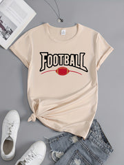 Women's Football Graphic Short Sleeve Sports Tee
