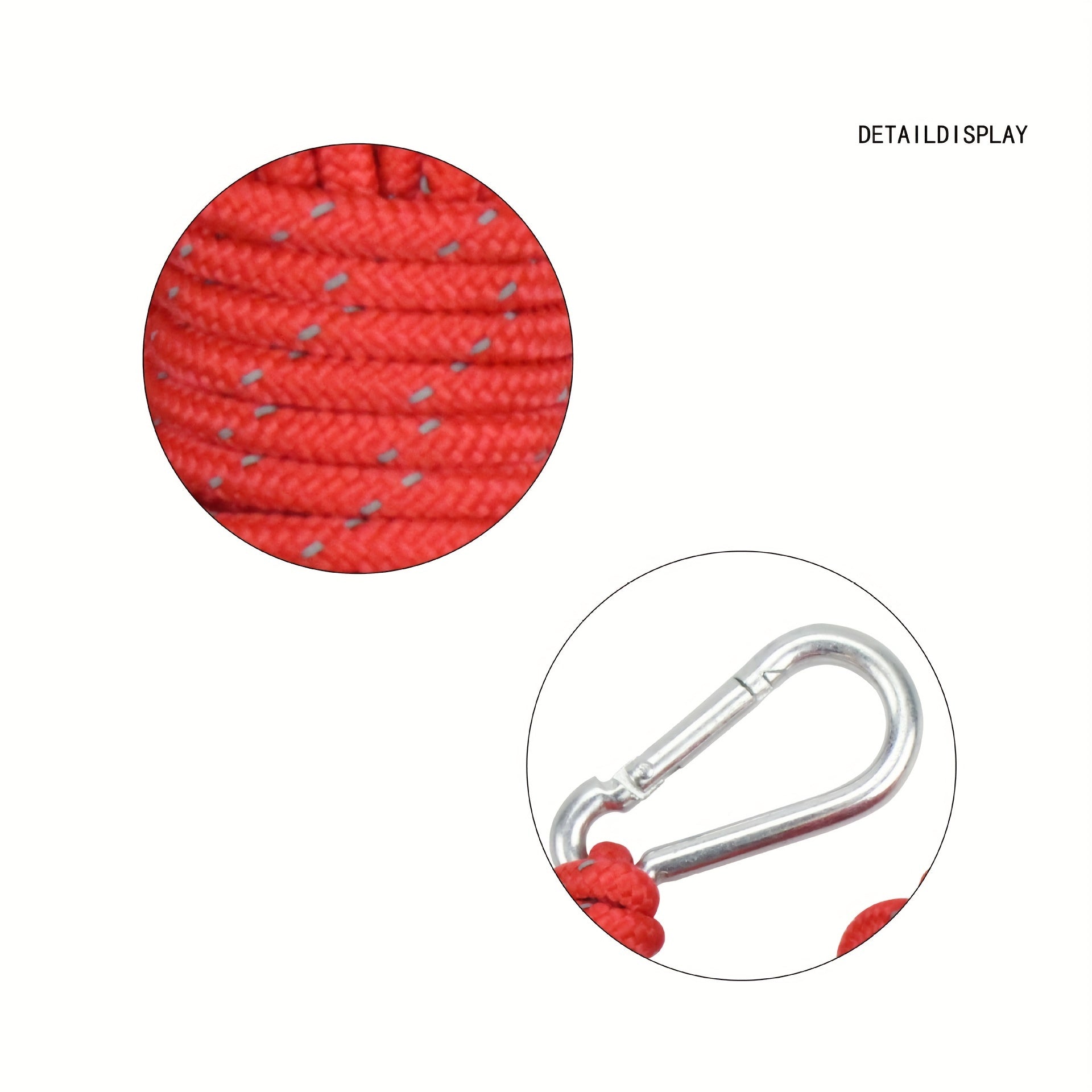 Windproof Rope with Adjuster for Canopy, Reflective Pull Rope Lanyard