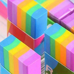 Rainbow Erasers with Handle Heavy Duty No Residue Eraser for Drawing Coloring