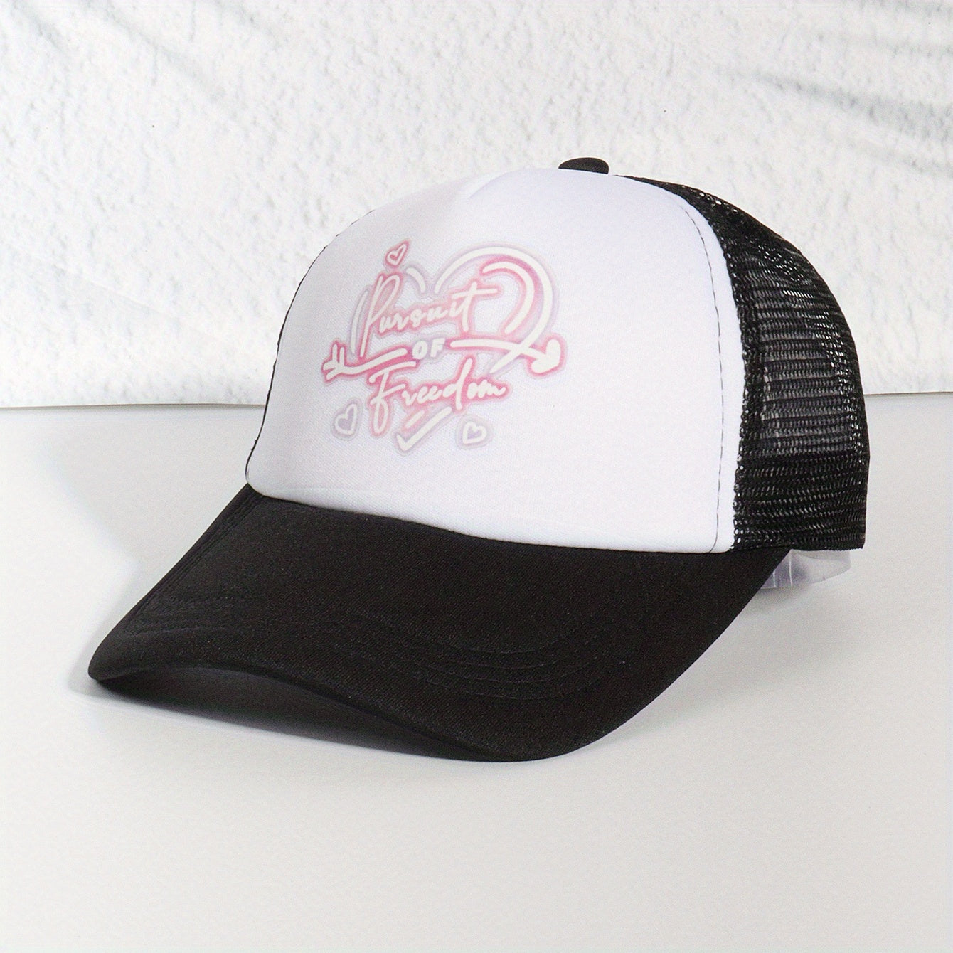 Heart Print Baseball Cap Couple Trucker Hats Lightweight Adjustable Sun Hat