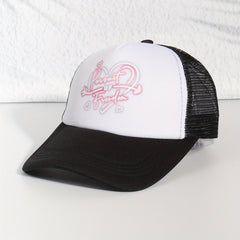Heart Print Baseball Cap Couple Trucker Hats Lightweight Adjustable Sun Hat