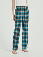 Plaid Sleep Bottoms Elastic Waistband Women's Sleepwear