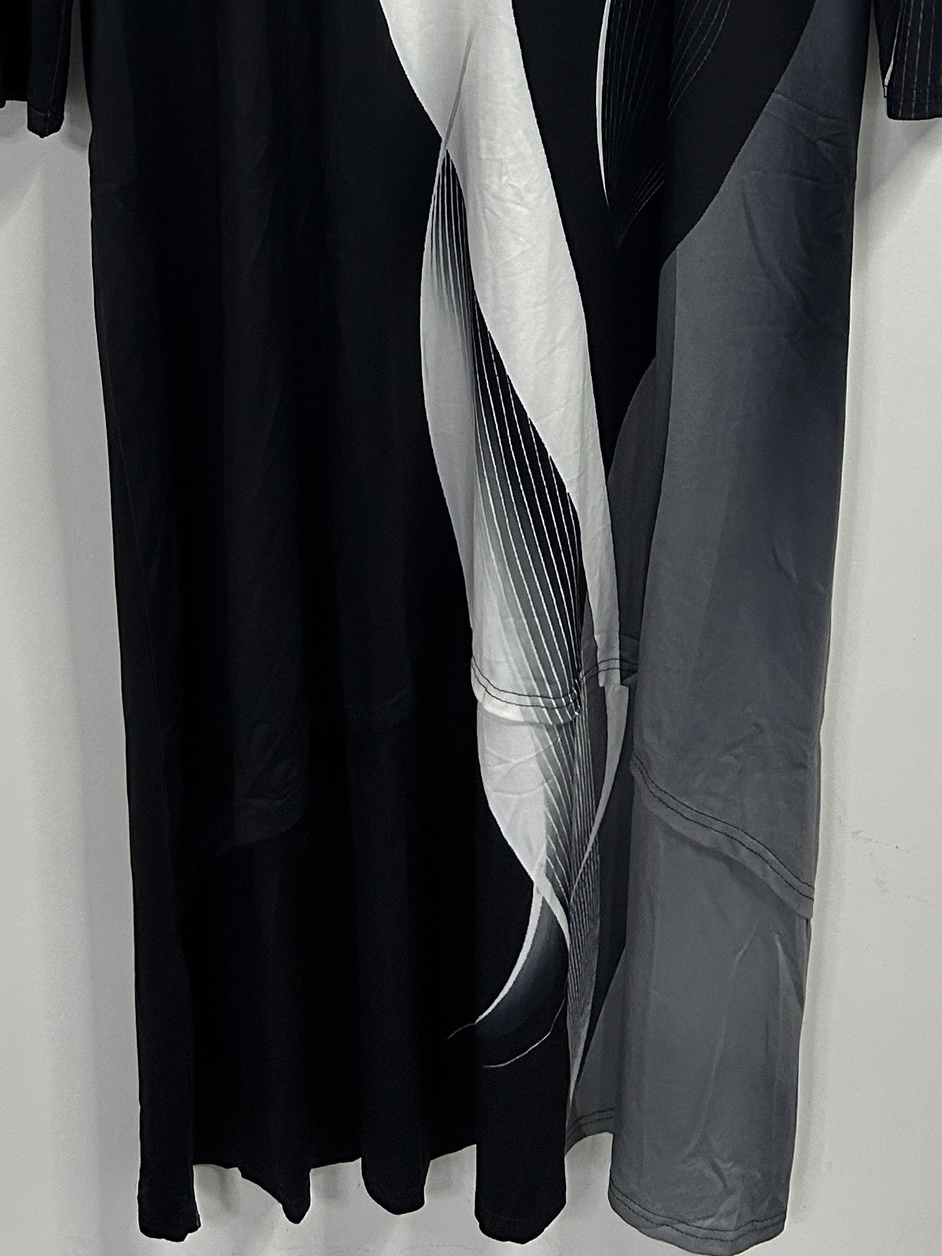 Stripe Print Long Sleeve Maxi Dress with Pockets
