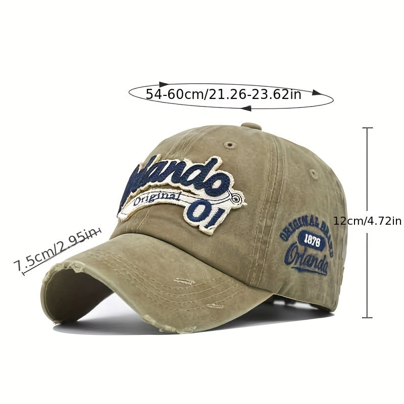 Vintage Baseball Cap 3D Embroidered Alphabet Men Women Duck Cap