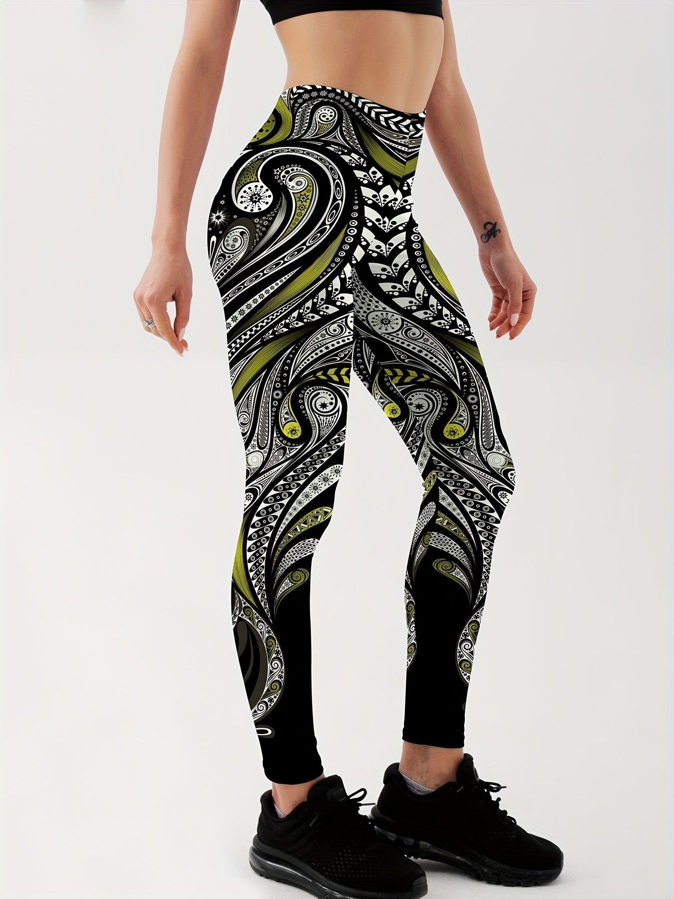 Paisley Graphic Sports Leggings for Women