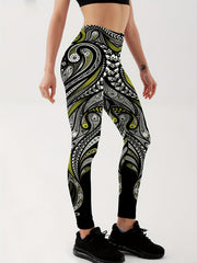 Paisley Graphic Sports Leggings for Women