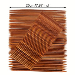 75pcs Double Pointed Knitting Needles Set - Carbonized Bamboo - 15 Sizes