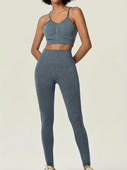 Yoga Sports Set Cami Sports Bra & High Waist Leggings Women's Activewear