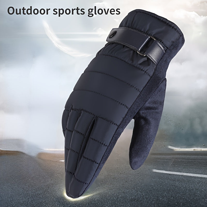 Men's Winter Cycling Gloves Full Finger Touch Screen Windproof