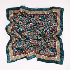 Tie Dye Square Scarf Vintage Paisley Print Neckerchief Casual Head Wraps Bandana