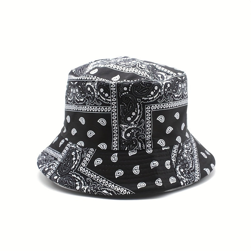 Paisley Pattern Reversible Bucket Hat for Outdoor