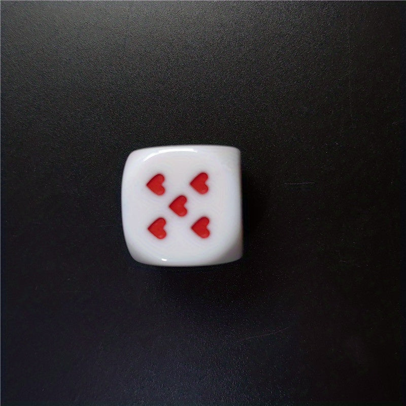 Red Heart Shaped Dice Acrylic 6 Sides Round Dice
