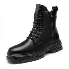 Men's Ankle Boot Lace up Boots Side Zipper Casual Walking Shoes