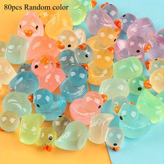 Glow in the Dark Duck Decorations 100pcs Pastel Colors Pink Green Purple