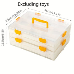 Pink Building Block Storage Box With Lid&grids Large Storage Box
