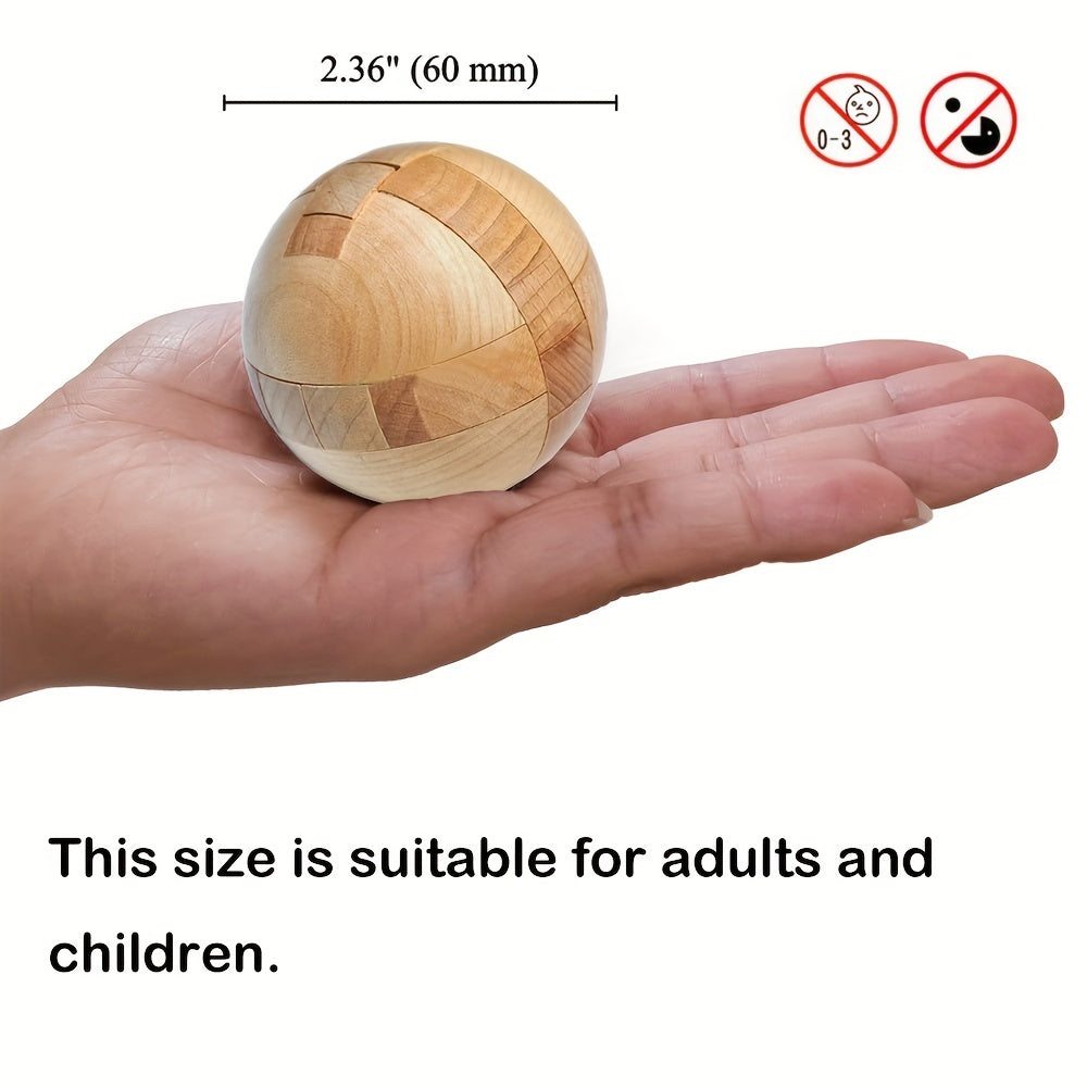 Wooden Kongming Lock Brain Teasers Toy for Adults and Kids
