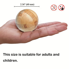 Wooden Kongming Lock Brain Teasers Toy for Adults and Kids