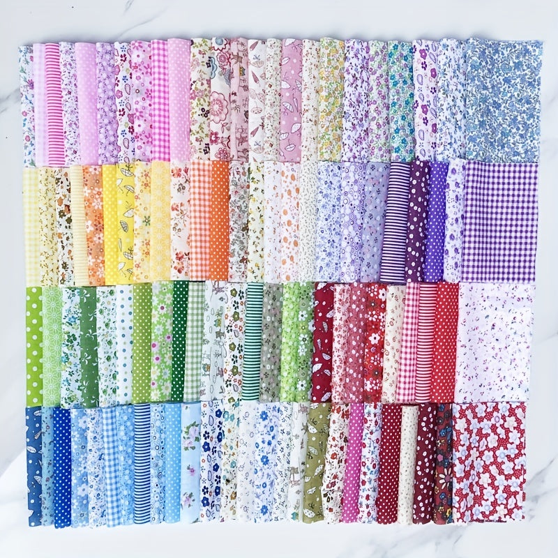 100pcs Cotton Fabric Patchwork DIY Sewing Quilting Toys Cloth