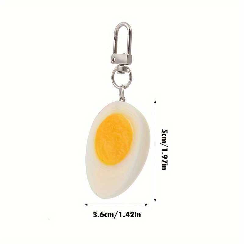 PVC Boiled Egg Keychain Bag Backpack Pendant Car Keychain