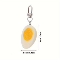 PVC Boiled Egg Keychain Bag Backpack Pendant Car Keychain