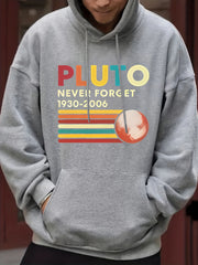 Men's Casual Letter Print Hooded Sweatshirt Long Sleeve Drawstrings