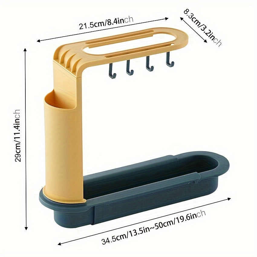 Sink Drain Rack Storage Basket Telescopic Sink Shelf Kitchen Organizer